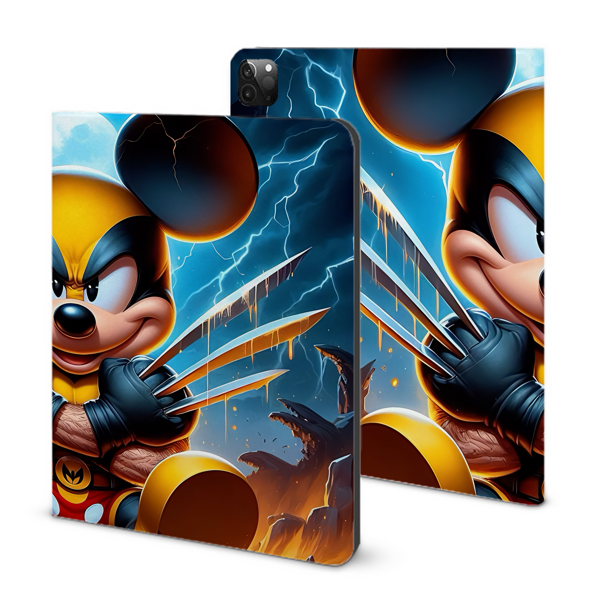 （画像用） ミッキーマウス Mickey Mouse IPadケース ペンホルダー付き ブックスタイルデザイン